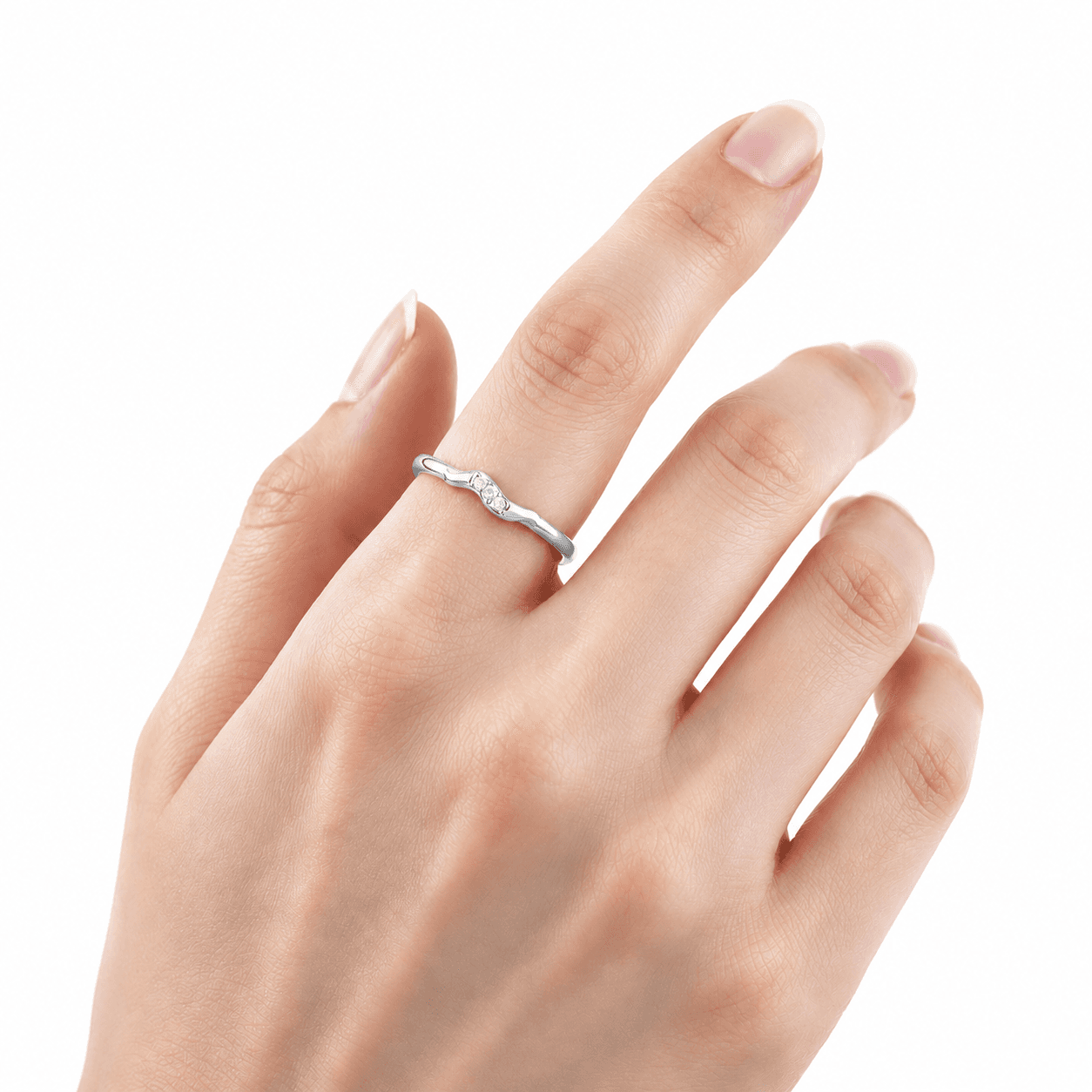 Celeste Trio Diamond Ring , 7MM , 18 K , Yellow Gold