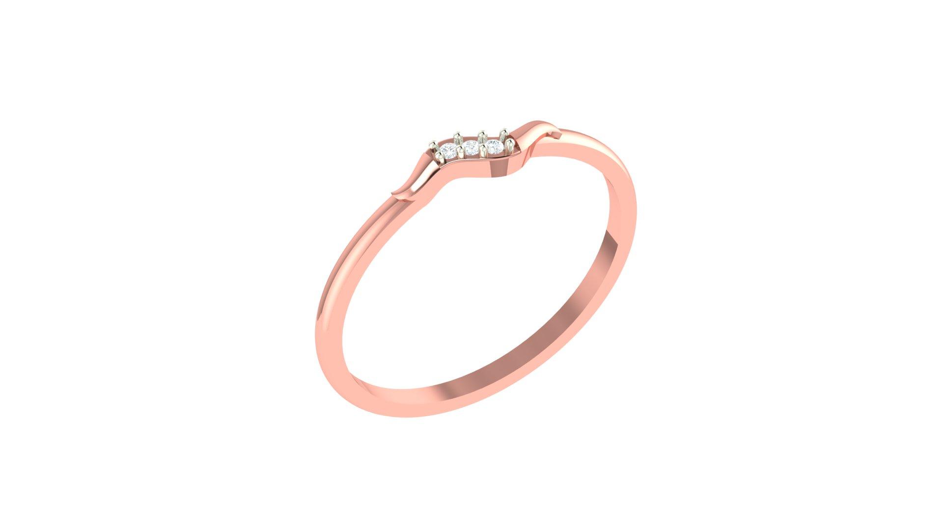 Celeste Trio Diamond Ring , 7MM , 18 K , Yellow Gold