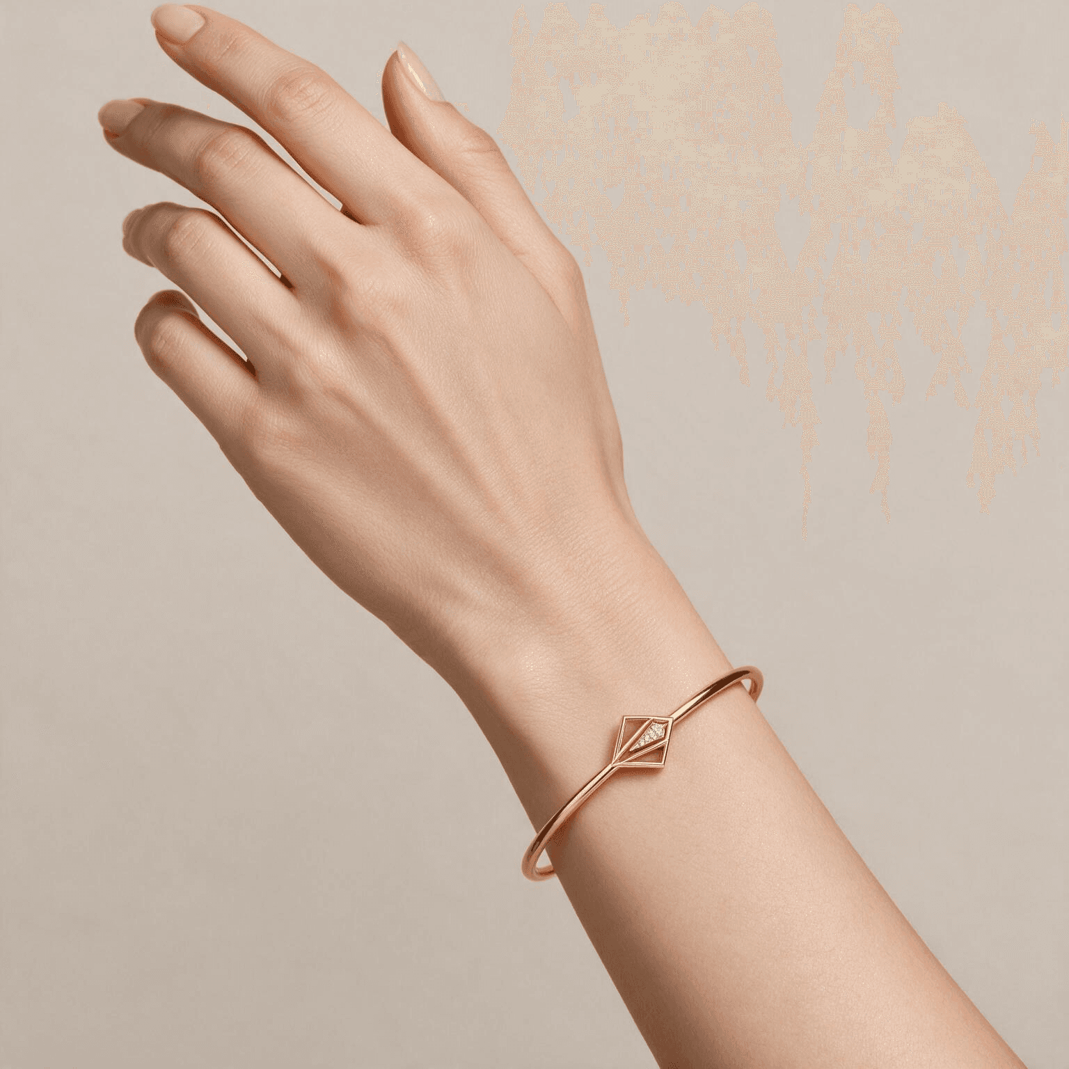 Aurelia Diamond Bangle , Yellow Gold , 1.2 Inch , 18 K