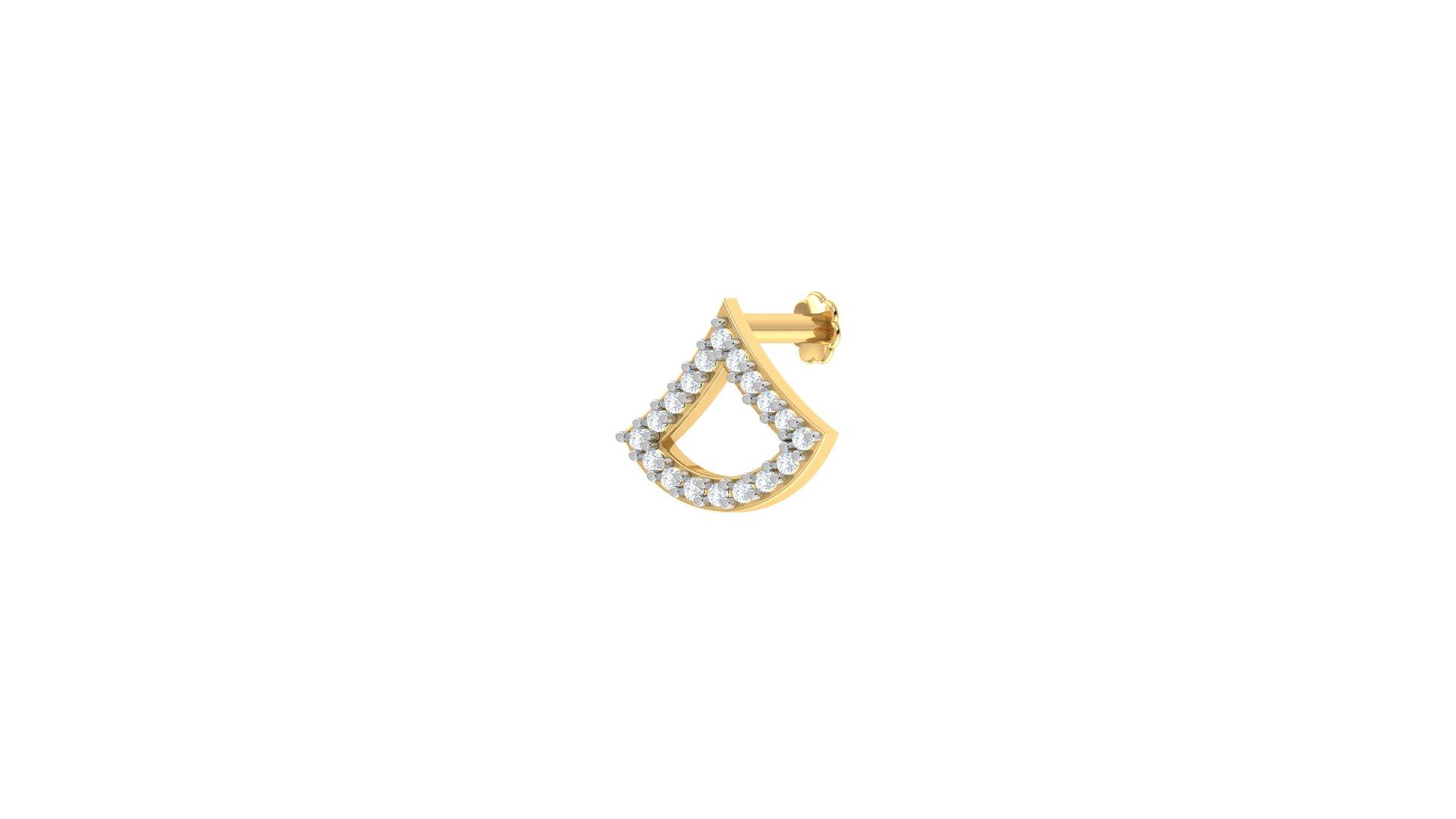 Teardrop Diamond Nosepin , Yellow Gold , 18 K